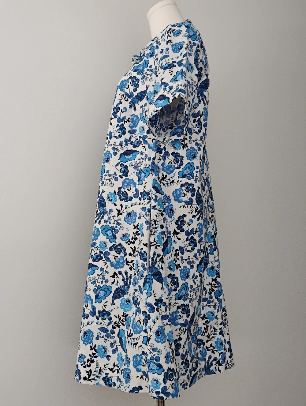Kate Spade Peacock Floral Shirt Dress Size L - Picture 3 of 13